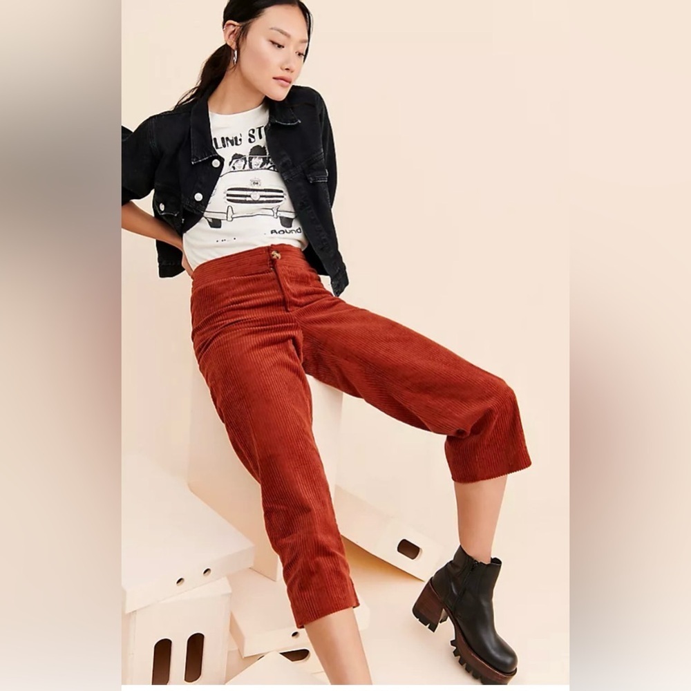 Anthropologie| Knot Sisters Corduroy Matching Set | Rust | Size Small - Picture 4 of 8